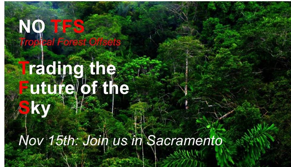 Read more about the article Join us Nov 16 in Sacramento: Forest Offsets / Carbon Trading = Climate Disruption